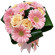 букет из кремовых роз и розовых гербер. Чили